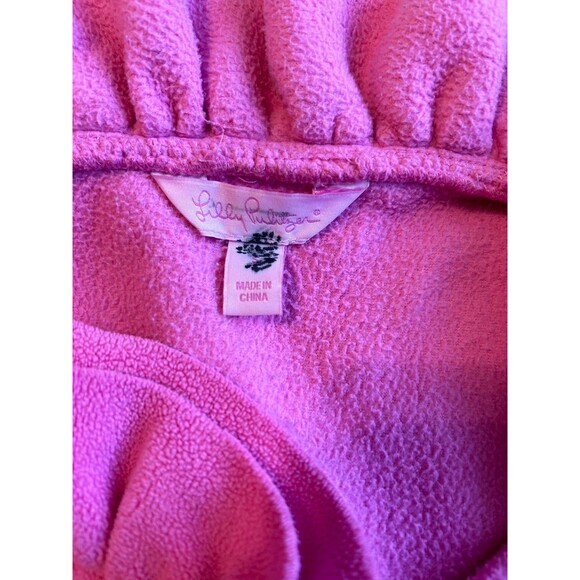 Lilly Pulitzer womens Pink Ruffle Quarter Zip Fleece Pullover Size S - Picture 7 of 9